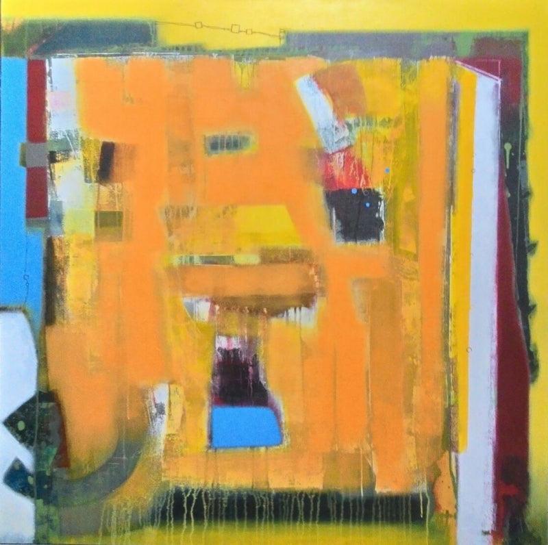 Abstract acrylic painting titled 'Untitled 5', 48x48 inches, by artist Sachin Pakhale on Canvas