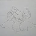 Erotic ink drawing titled 'Untitled 5', 8x8 inches, by artist Chikmath FV on Paper