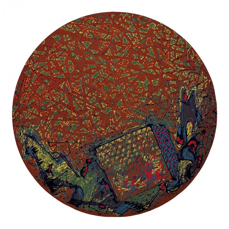 Abstract printmaking titled 'Untitled 5', 39x28 inches, by artist Nitin Dongare on Paper