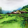 Landscape watercolor painting titled 'Untitled 5', 9x12 inches, by artist Azharuuddin Inamdar on Paper