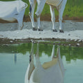 Animals oil painting titled 'Untitled 5', 48x24 inches, by artist Avinash Satpute on Canvas