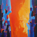 Abstract acrylic painting titled 'Untitled 5', 48x48 inches, by artist Padmakar Santape on Canvas