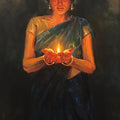 Figurative oil painting titled 'Untitled 5', 42x25 inches, by artist Vishwa Sahni on Canvas