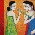 Figurative acrylic painting titled 'Untitled 5', 26x46 inches, by artist Pravin Utge on Canvas