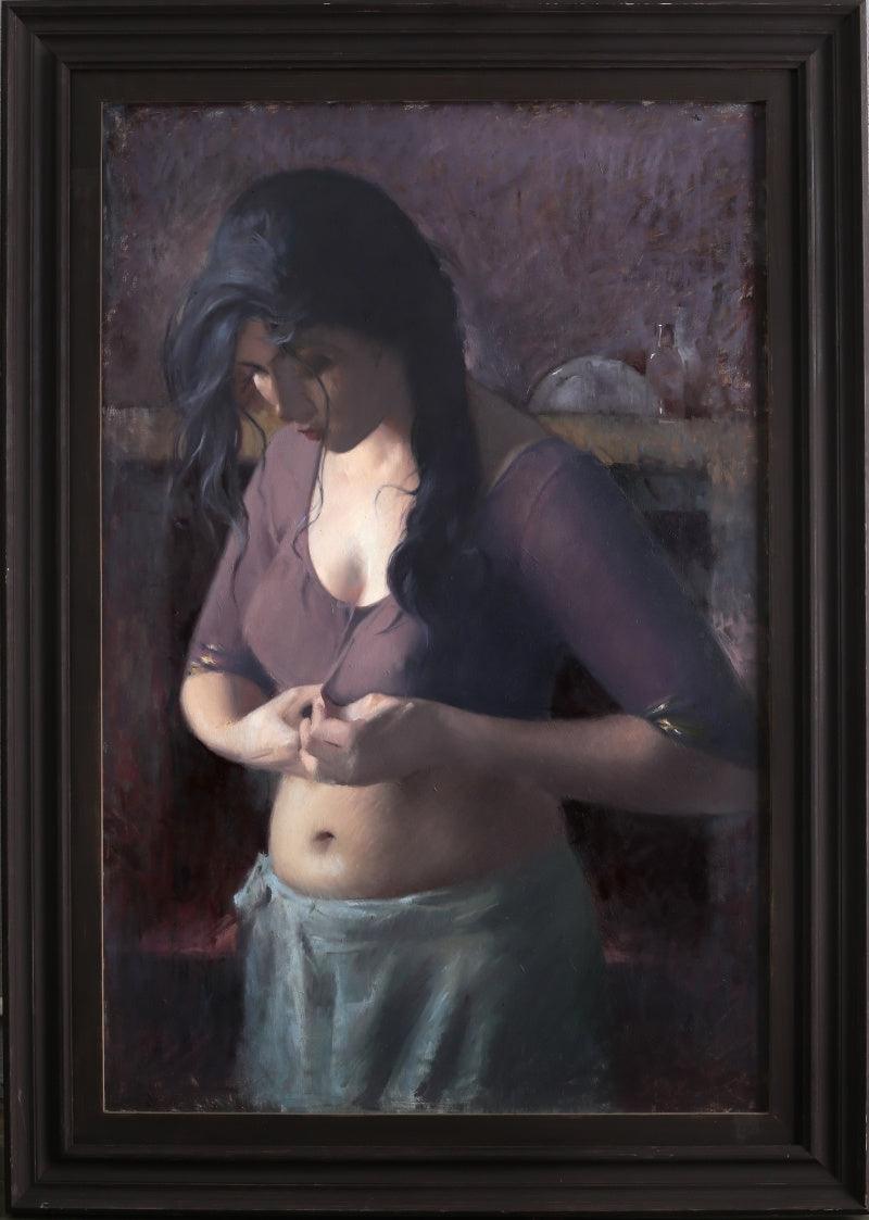 Figurative oil painting titled 'Untitled 5', 36x30 inches, by artist Dilip Dudhane on Canvas