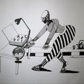 Figurative pen ink drawing titled 'Untitled 5', 13x17 inches, by artist Shrikant Ranga on Paper