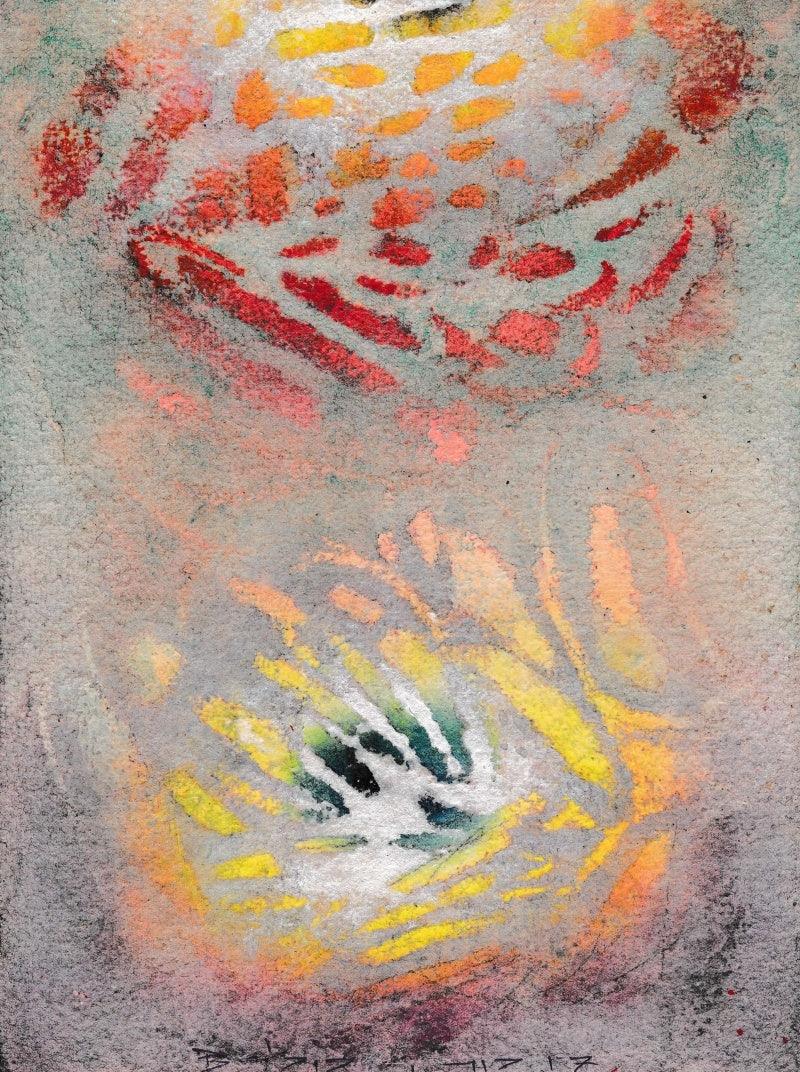 Abstract mixed media painting titled 'Untitled 5', 8x6 inches, by artist Rupesh Pawar on Paper