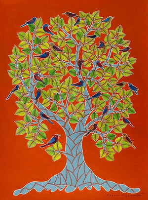 Nature acrylic painting titled 'Untitled 5', 30x22 inches, by artist Venkat Shyam on Acid Free Paper
