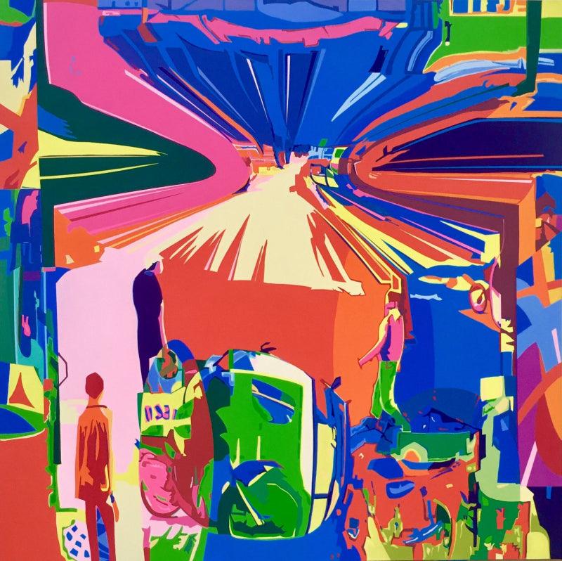 contemporary acrylic painting titled 'Untitled 5', 48x48 inches, by artist George Martin on Canvas