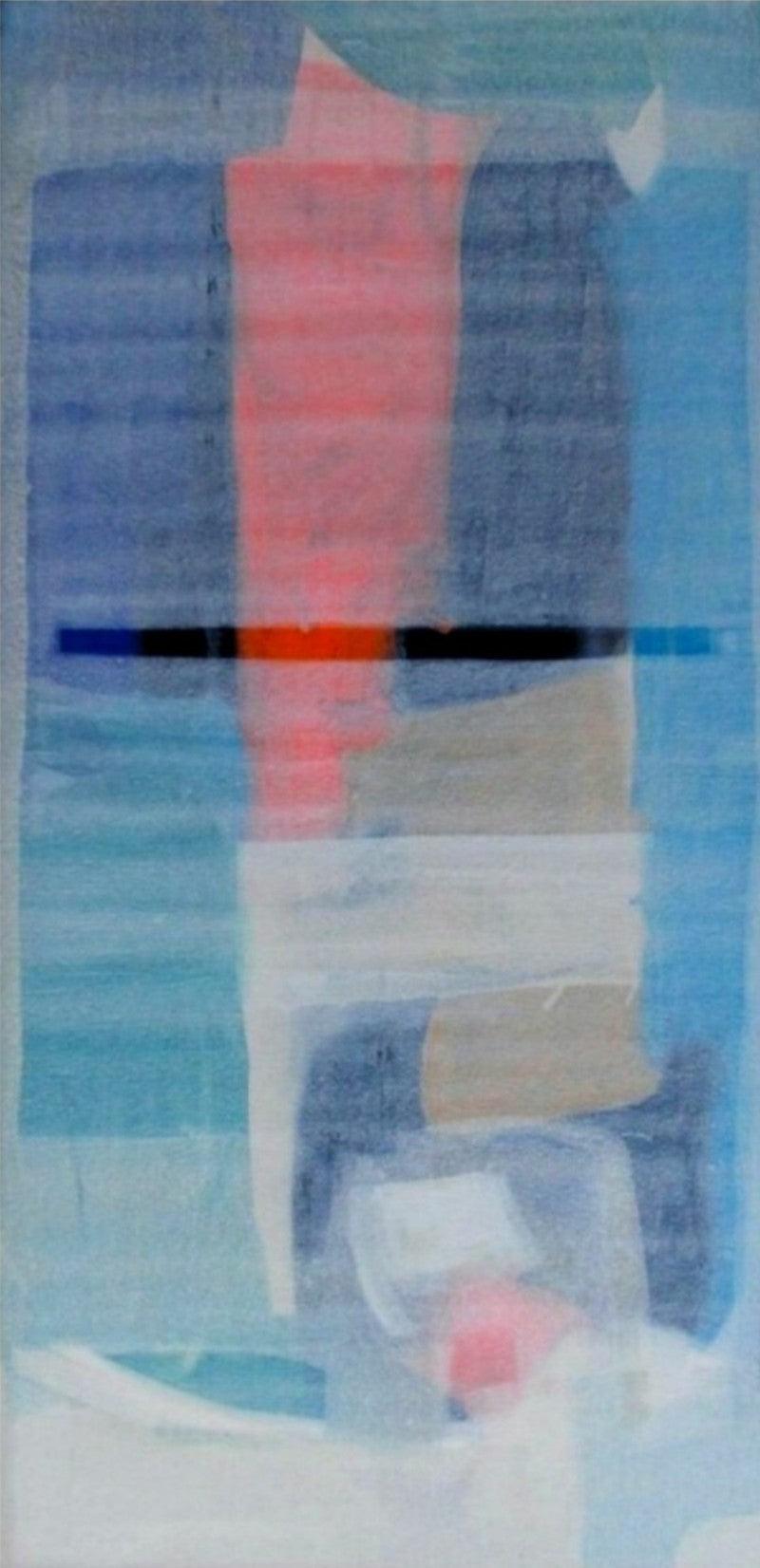 Abstract acrylic painting titled 'Untitled 5', 48x24 inches, by artist Yashwant Pawar on Canvas