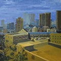Cityscape acrylic painting titled 'Untitled 5', 32x50 inches, by artist Ritesh Chopda on Canvas