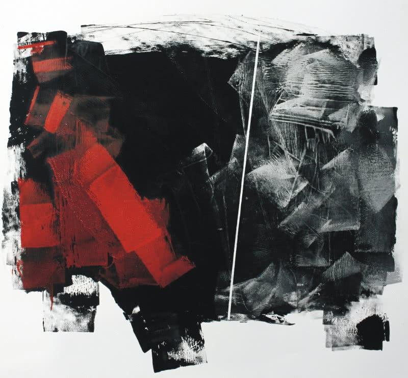 Abstract oil painting titled 'Untitled 5', 20x20 inches, by artist Sudhir Talmale on Paper