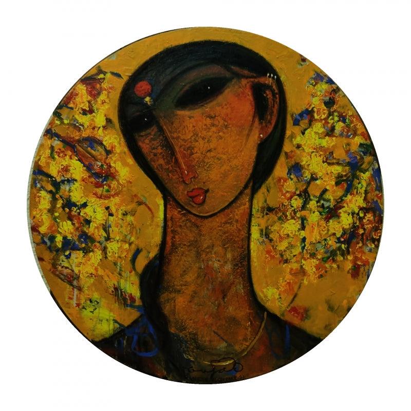 Figurative acrylic painting titled 'Untitled 5', 24x24 inches, by artist Ramesh Gujar on Canvas