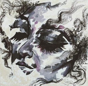 Portrait acrylic painting titled 'Untitled 5', 12x12 inches, by artist Vijay Shelar on Canvas