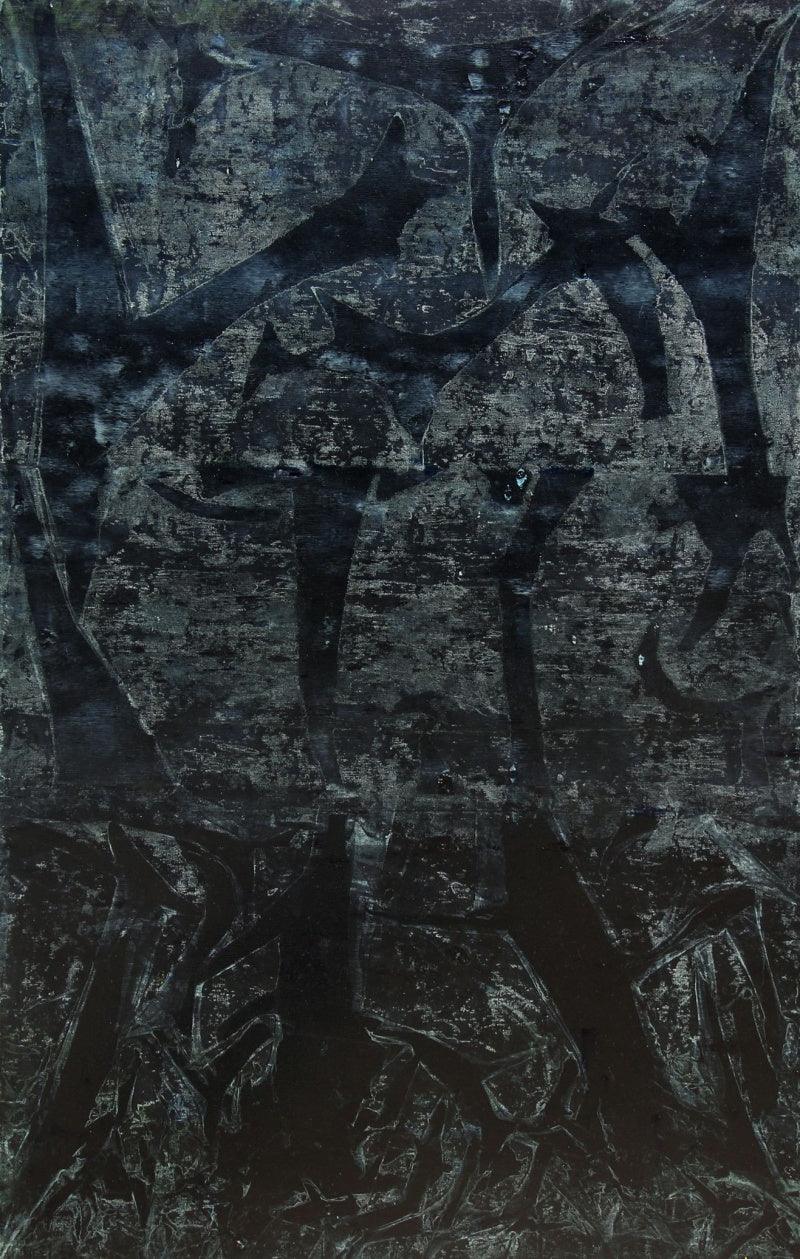 Abstract oil painting titled 'Untitled 5', 66x42 inches, by artist Mahesh Jagtap on Linen