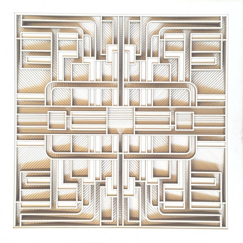 Abstract mixed media titled 'Untitled 51', 24x24 inches, by artist Ravi Shankar on Paper