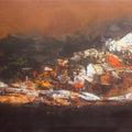 Abstract acrylic painting titled 'Untitled 51', 36x48 inches, by artist Dnyaneshwar Dhavale on canvas