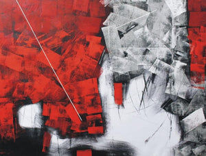 Abstract oil painting titled 'Untitled 52', 36x48 inches, by artist Sudhir Talmale on Canvas