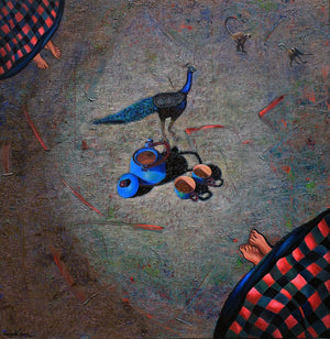 Animals acrylic painting titled 'Untitled 53', 48x48 inches, by artist Sangeeta Singh on Canvas