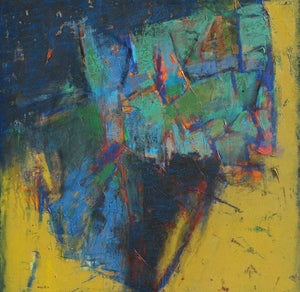 Abstract mixed media painting titled 'Untitled 54', 48x48 inches, by artist Anuja Paturkar on Canvas