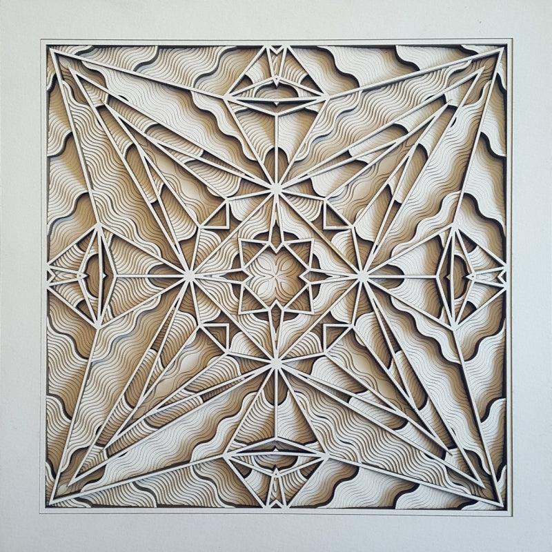 Abstract mixed media titled 'Untitled 54', 24x24 inches, by artist Ravi Shankar on Paper