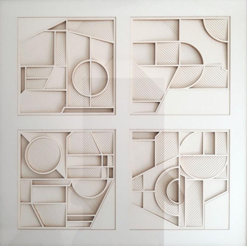 Abstract mixed media titled 'Untitled 56', 24x24 inches, by artist Ravi Shankar on Paper