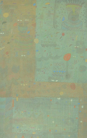 Abstract mixed media painting titled 'Untitled 6', 48x30 inches, by artist Yashvant Singh on Canvas
