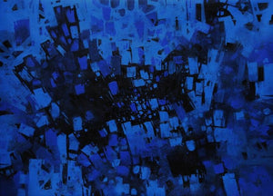 Abstract acrylic painting titled 'Untitled 6', 36x48 inches, by artist Sagar Bondre on Canvas