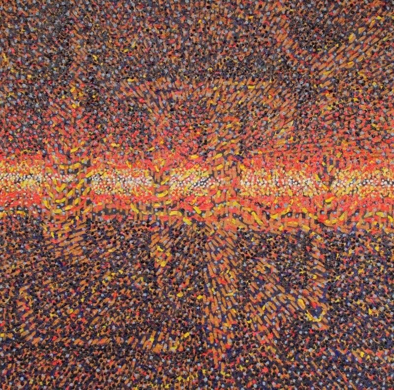 Abstract oil painting titled 'Untitled 6', 30x30 inches, by artist Amit Kshirsagar on Canvas