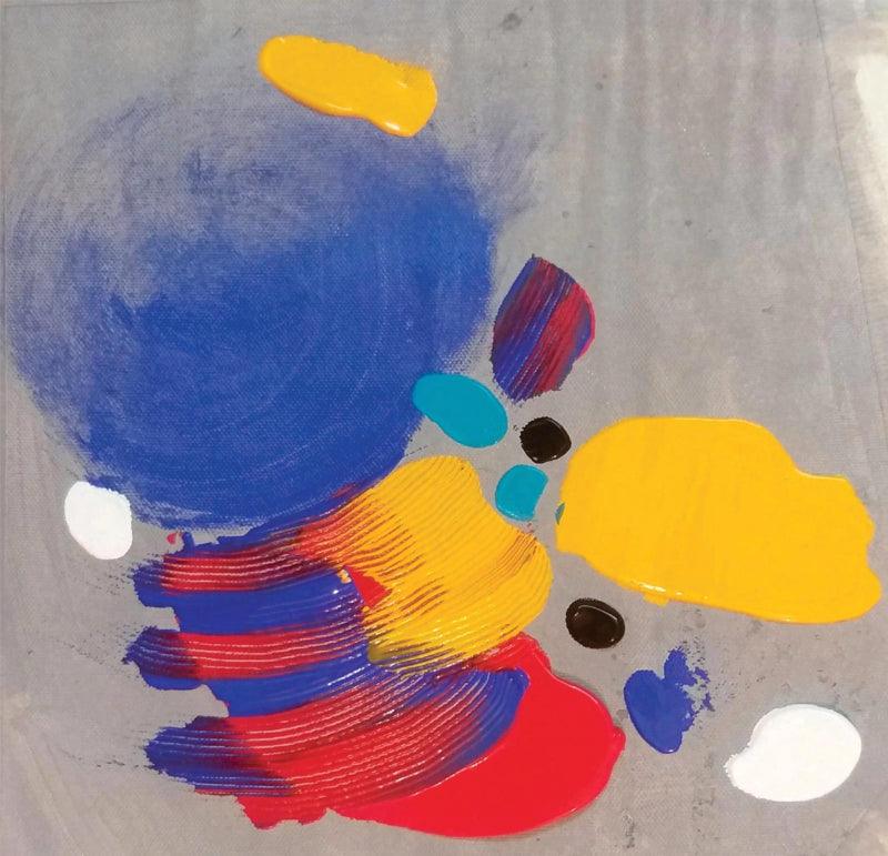 Abstract acrylic painting titled 'Untitled 6', 12x12 inches, by artist Ashvini Vidhate on Canvas