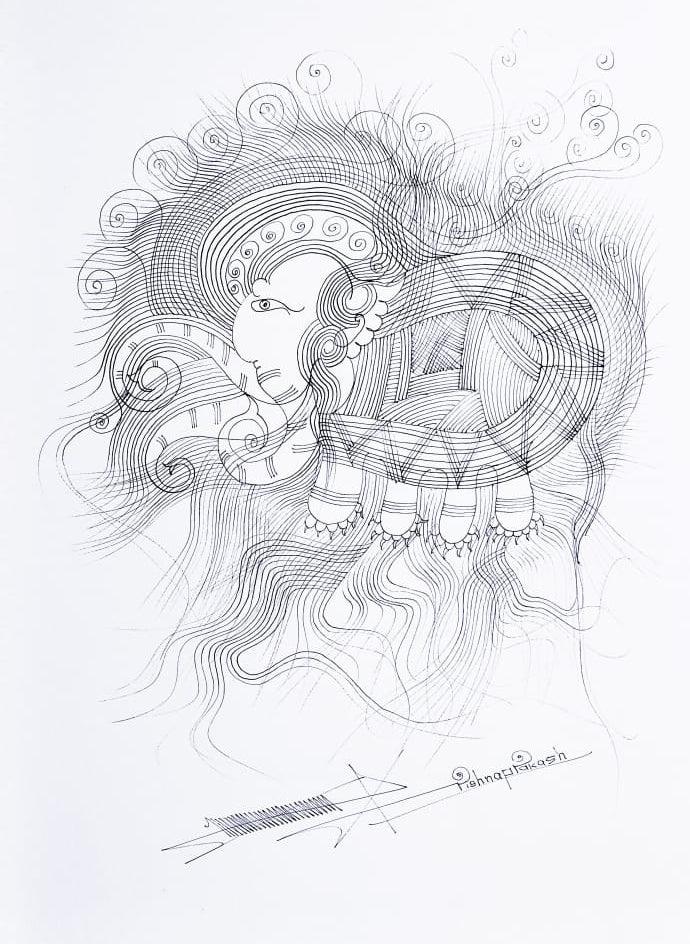 Untitled 6 Drawing by Krishnaprakash Vasant Martand | ArtZolo.com
