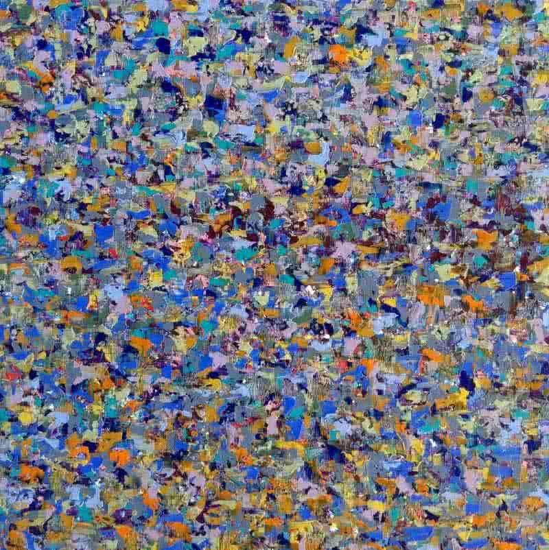 Abstract oil painting titled 'Untitled 6', 24x24 inches, by artist Vinit Kumar on Canvas