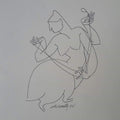 Erotic ink drawing titled 'Untitled 6', 8x8 inches, by artist Chikmath FV on Paper