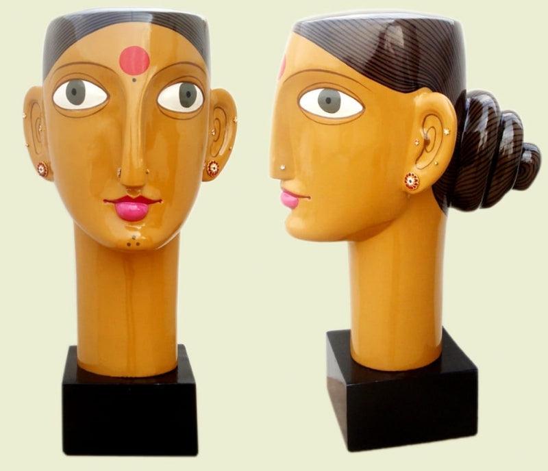 Figurative sculpture titled 'Untitled 6', 18x15x10 inches, by artist Narsimlu Kandi on Fiberglass, Acrylic