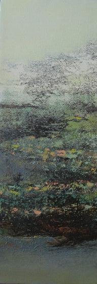 Abstract oil painting titled 'Untitled 6', 22x8 inches, by artist Vipta Kapadia on Canvas