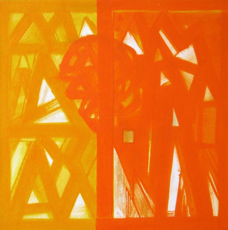 Abstract acrylic painting titled 'Untitled 6', 12x12 inches, by artist Ramesh Anand on Canvas