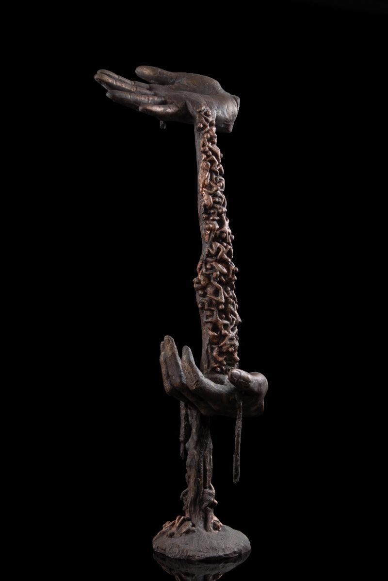 contemporary sculpture titled 'Untitled 6', 24x8x8 inches, by artist Yogesh K Prajapati on Brass