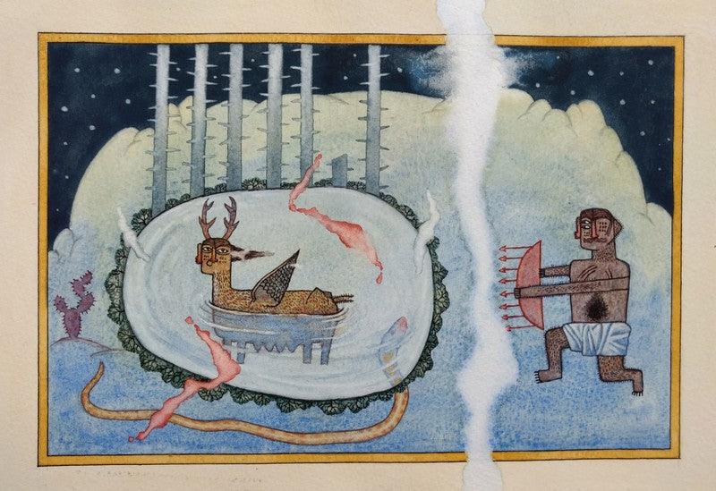 contemporary watercolor painting titled 'Untitled 6', 10x14 inches, by artist Sagar Kamble on Paper