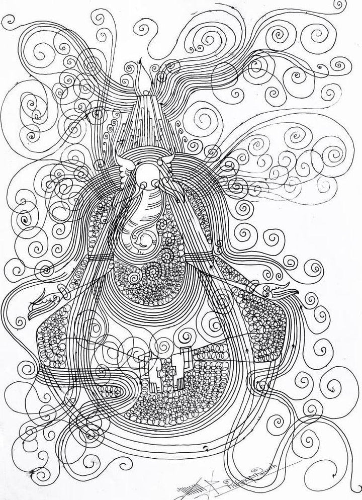 Untitled 6 Drawing by Krishnaprakash Vasant Martand | ArtZolo.com