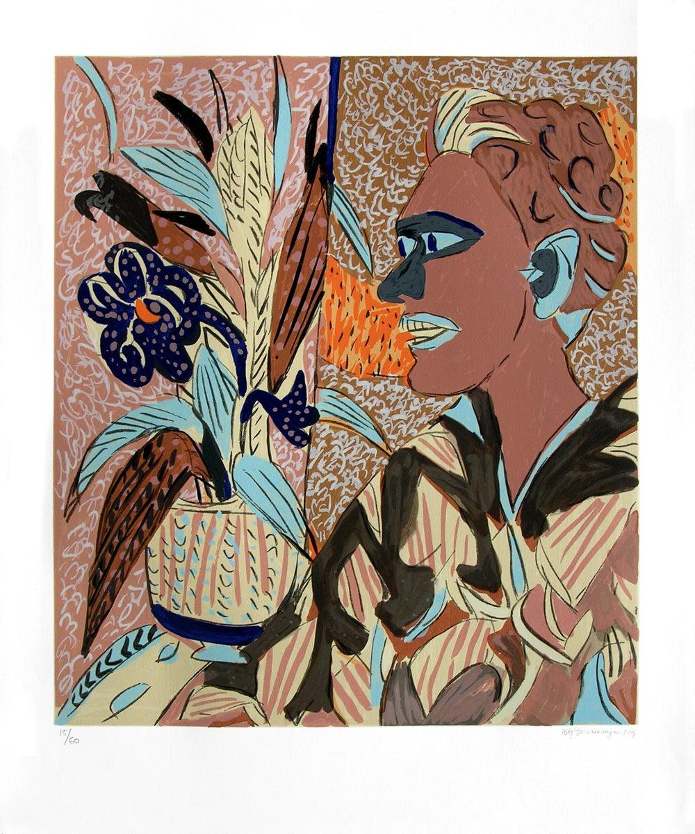 Figurative serigraphs painting titled 'Untitled 6', 36x30 inches, by artist K. G. Subramanyan on Paper