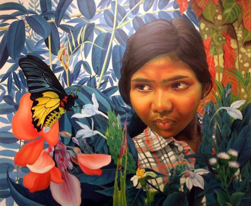 Figurative oil painting titled 'Untitled 6', 60x72 inches, by artist K G Babu on Canvas