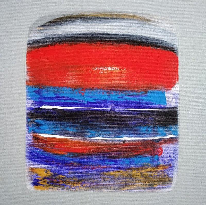 Abstract acrylic painting titled 'Untitled 7', 12x12 inches, by artist Yashwant Pawar on Canvas