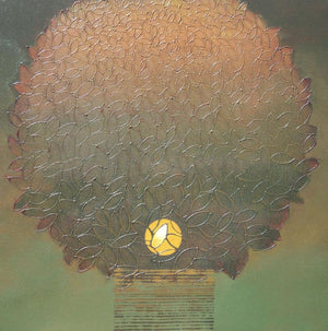 Nature acrylic painting titled 'Untitled 7', 27x27 inches, by artist Shivaji Chavan on Canvas