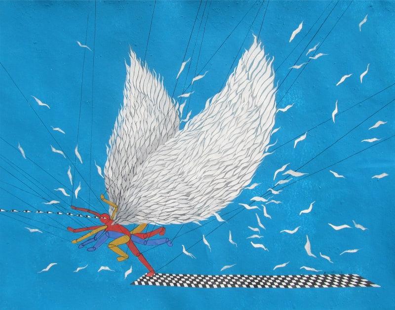 contemporary mixed media painting titled 'Untitled 7', 21x30 inches, by artist Devidas Agase on Acid Free Paper