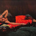 Figurative oil painting titled 'Untitled 7', 30x53 inches, by artist Vishwa Sahni on Canvas