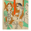 Figurative serigraphs painting titled 'Untitled 7', 36x30 inches, by artist K. G. Subramanyan on Paper