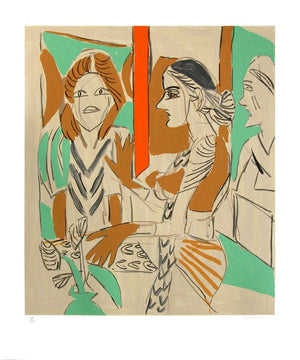Figurative serigraphs painting titled 'Untitled 7', 36x30 inches, by artist K. G. Subramanyan on Paper