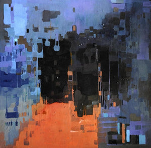 Abstract acrylic painting titled 'Untitled 7', 48x48 inches, by artist Vikas Malhara on Canvas