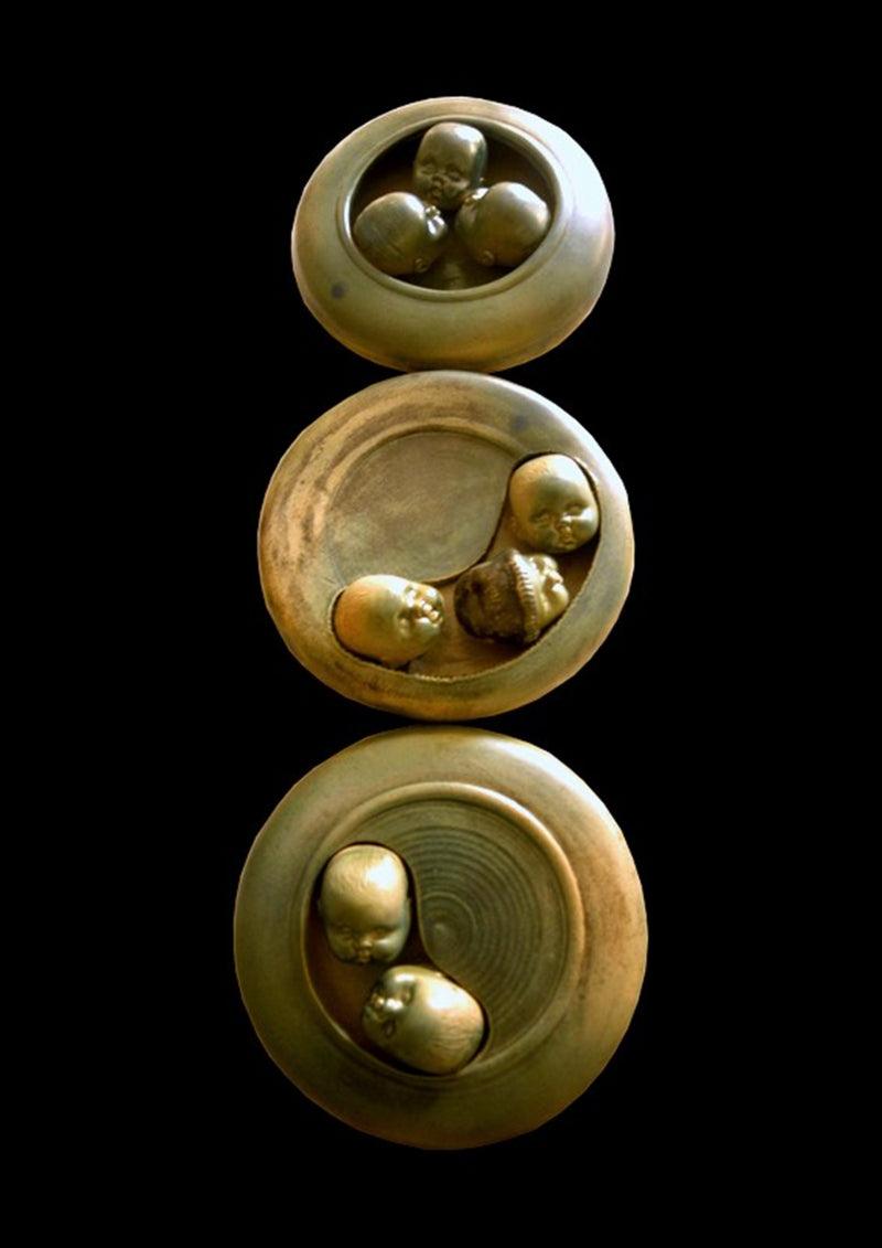 Abstract sculpture titled 'Untitled 7', 36x12x4 inches, by artist Biswajita Moharana on Ceramic