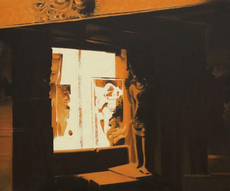 Cityscape oil painting titled 'Untitled 7', 30x36 inches, by artist Avinash Satpute on Canvas